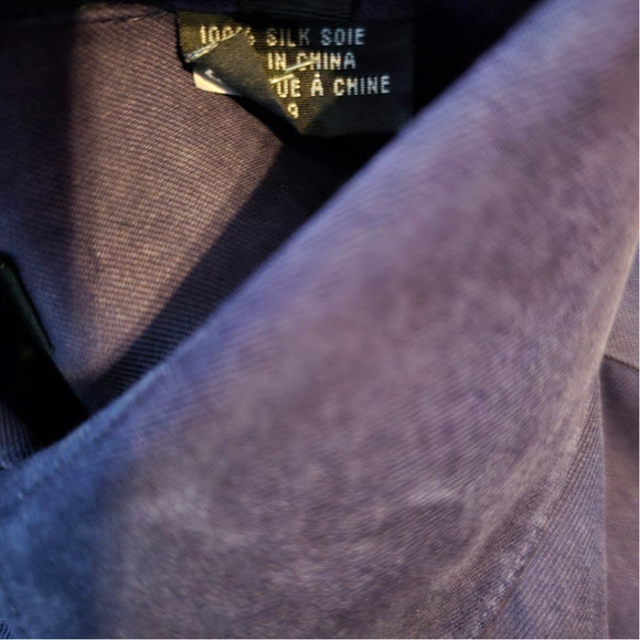 Baracuta Purple Long Sleeve Button Down Shirt SZ XL Mens 100% Silk 80s 90s Style - Picture 7 of 8